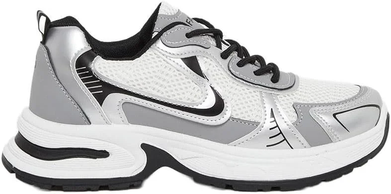 کفش ورزشی زنانه استایلی با زیره ضخیم و بند دار