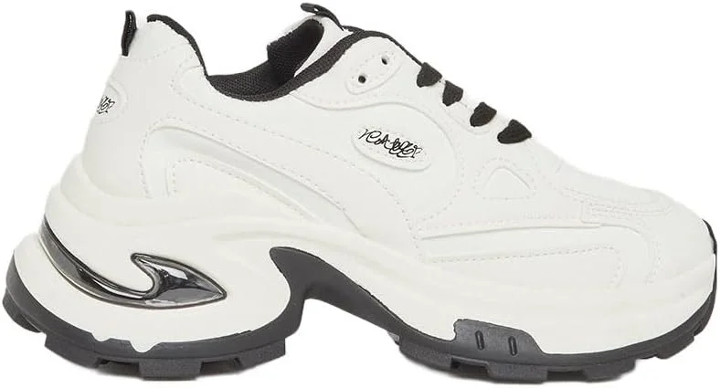 کفش کتانی زنانه استایلی با زیره ضخیم و بند دار