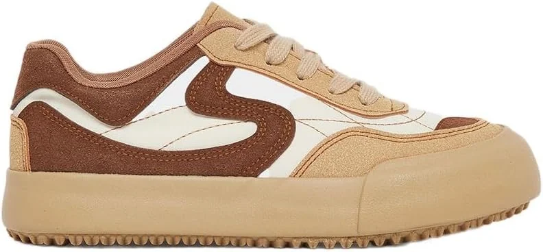 کفش کتانی زنانه استایلی با زیره ضخیم و بند دار