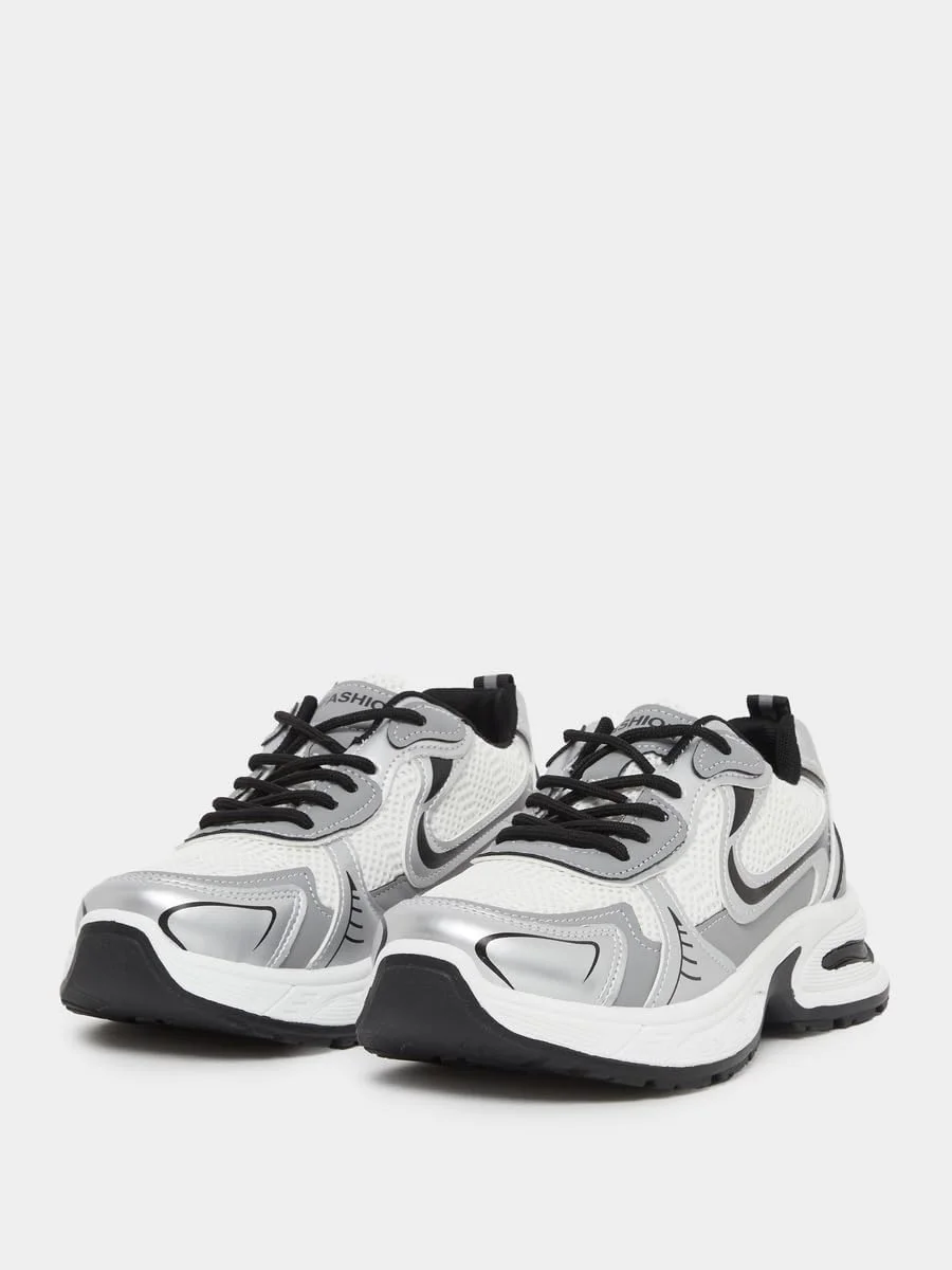 کفش ورزشی زنانه استایلی با زیره ضخیم و بند دار