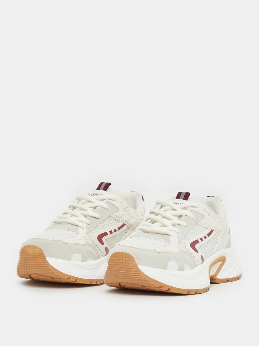 کفش ورزشی زنانه استایلی با زیره ضخیم و بند دار