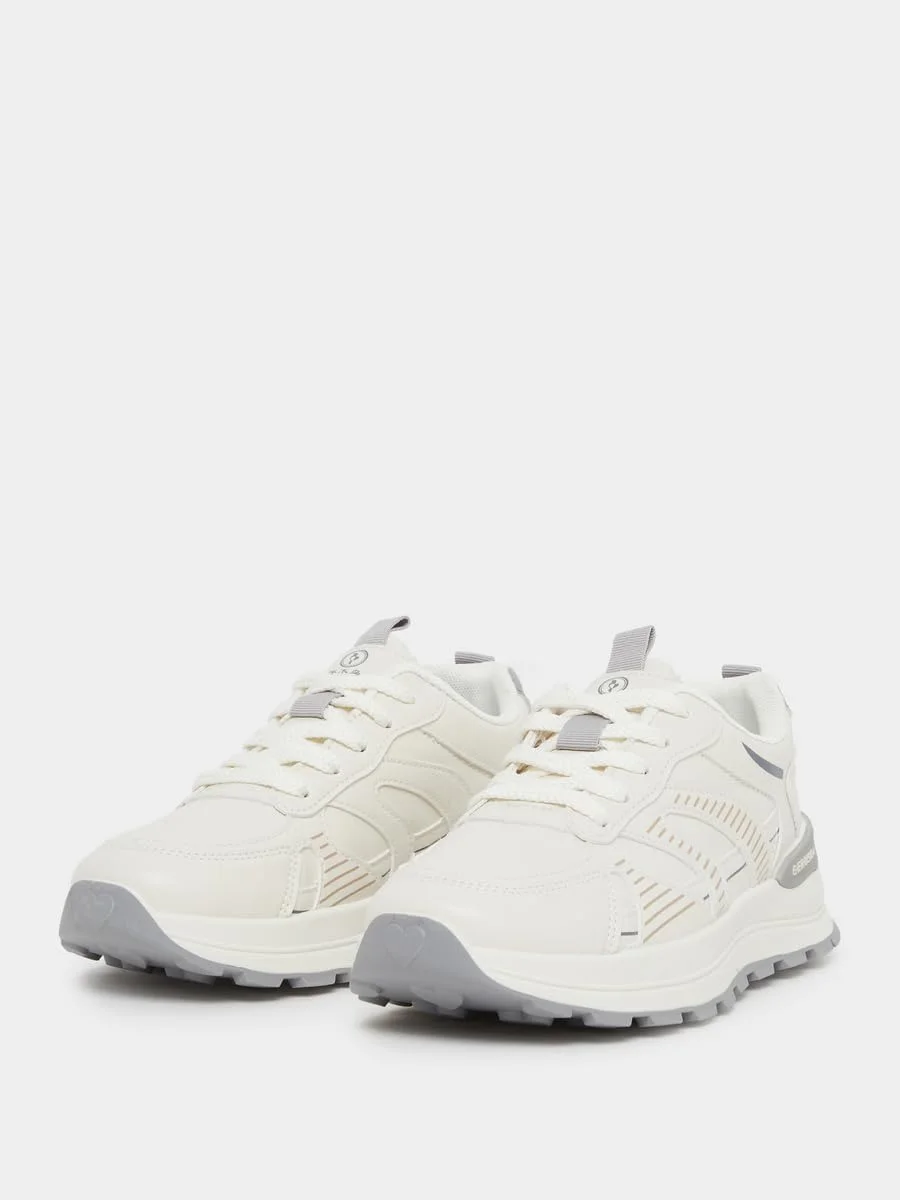 کفش کتانی زنانه استایلی با زیره ضخیم و بند دار