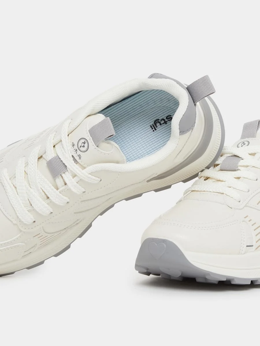 کفش کتانی زنانه استایلی با زیره ضخیم و بند دار