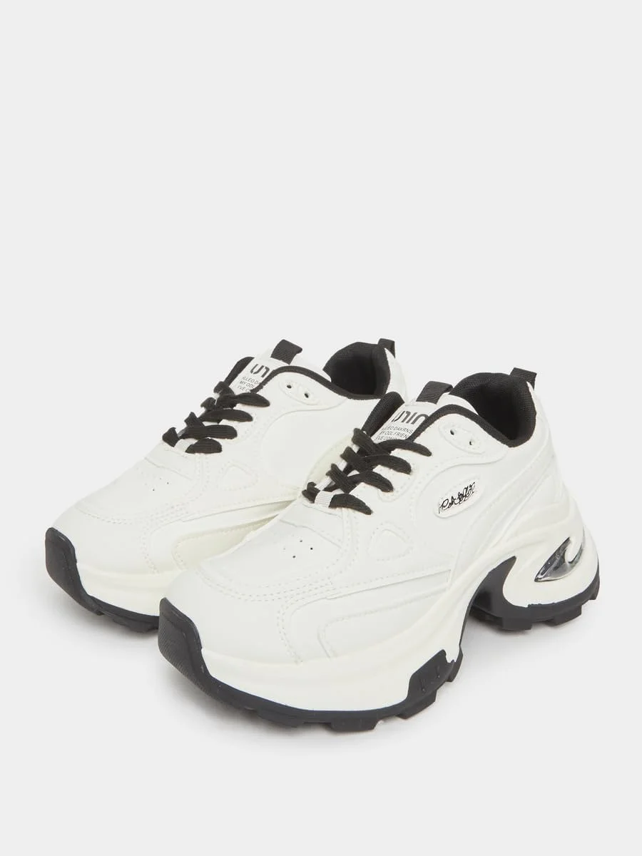 کفش کتانی زنانه استایلی با زیره ضخیم و بند دار