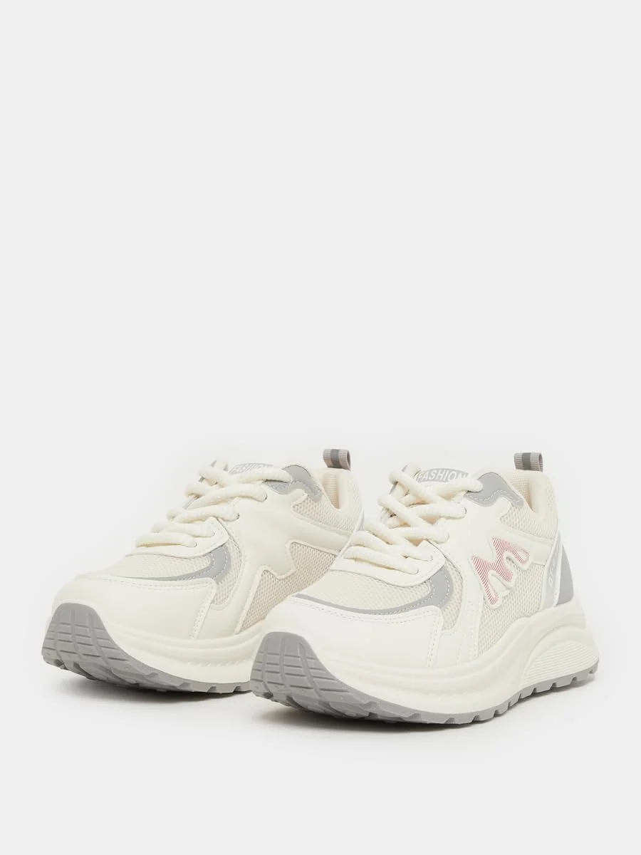 کفش ورزشی زنانه استایلی با زیره ضخیم و بند دار