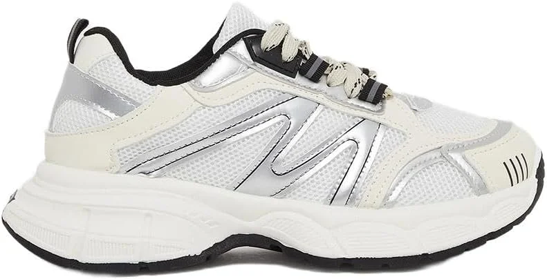 کفش کتانی زنانه استایلی با زیره ضخیم و بند دار