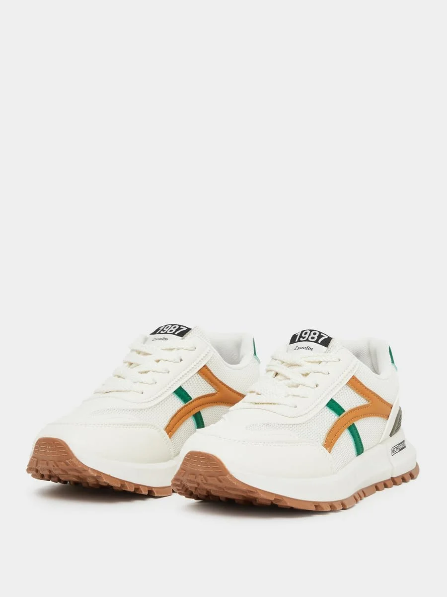 کفش کتانی زنانه استایلی با زیره ضخیم و بند دار