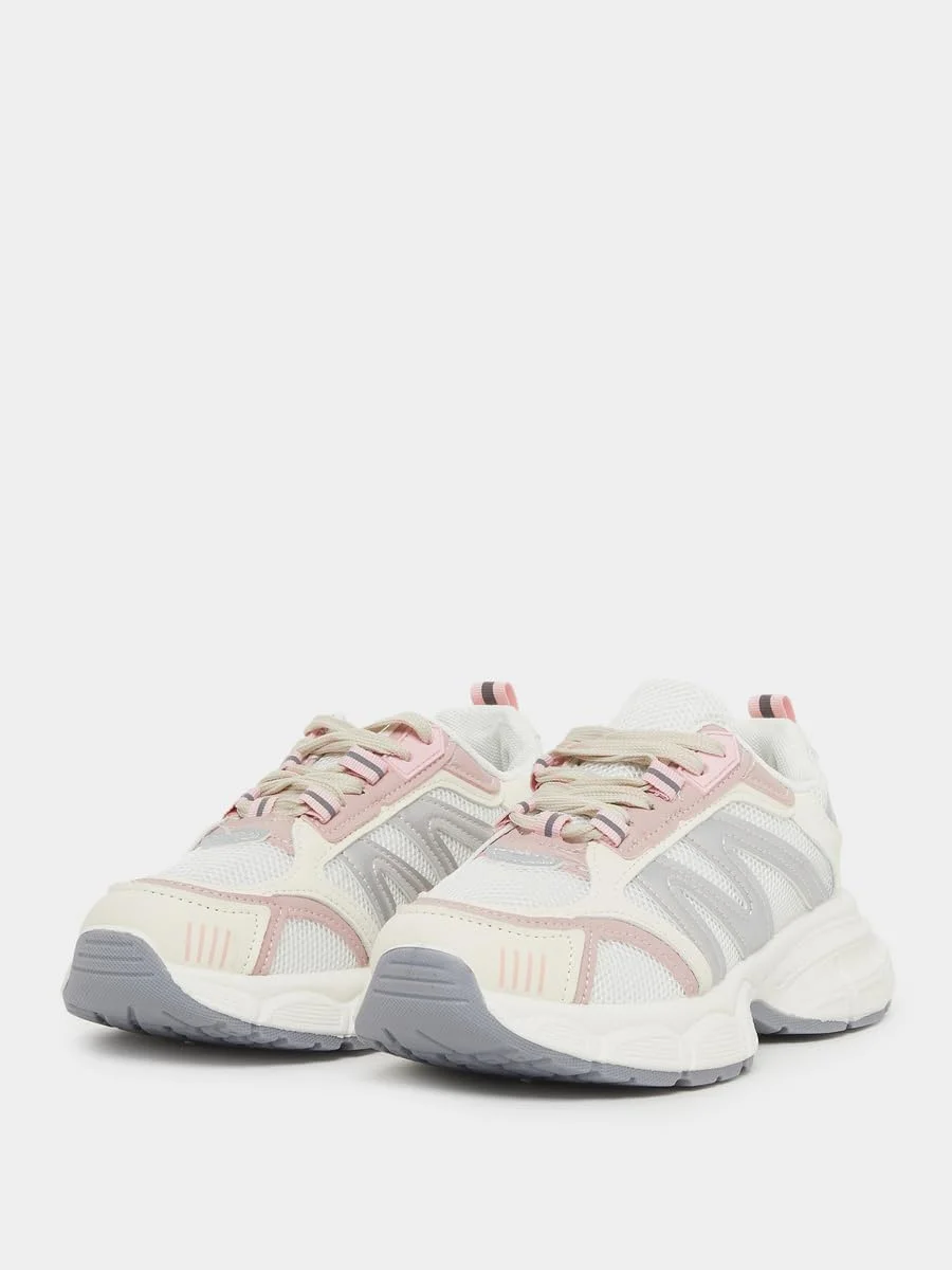 کفش کتانی زنانه استایلی با زیره ضخیم و بند دار