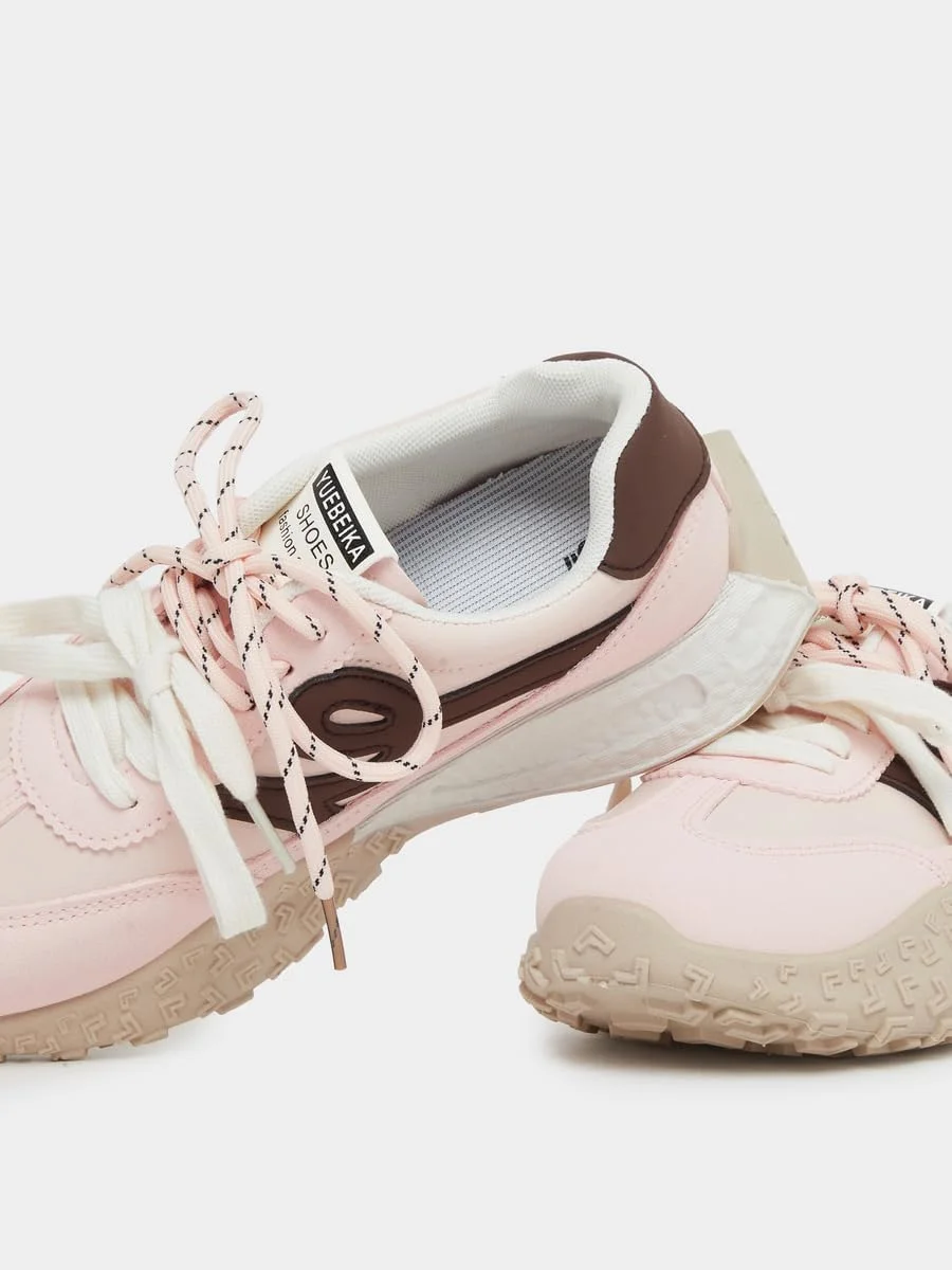 کفش کتانی زنانه استایلی با زیره ضخیم و بند دار