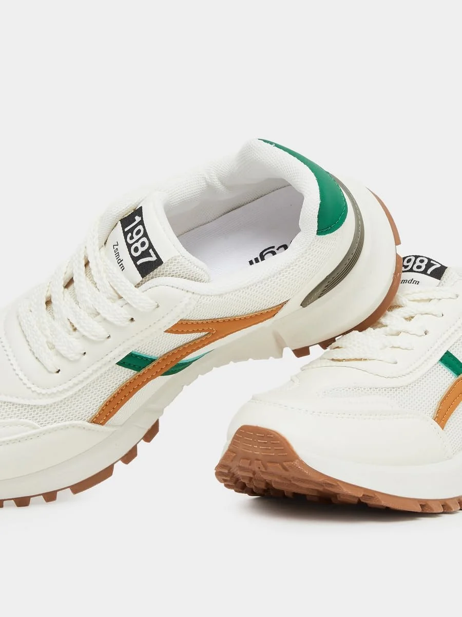 کفش کتانی زنانه استایلی با زیره ضخیم و بند دار