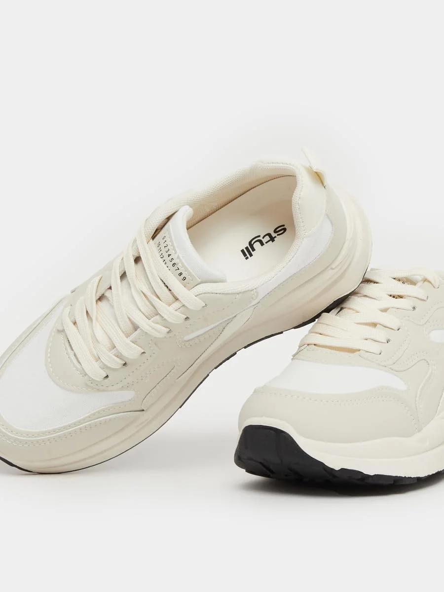 کفش کتانی زنانه استایلی با زیره ضخیم و بند دار