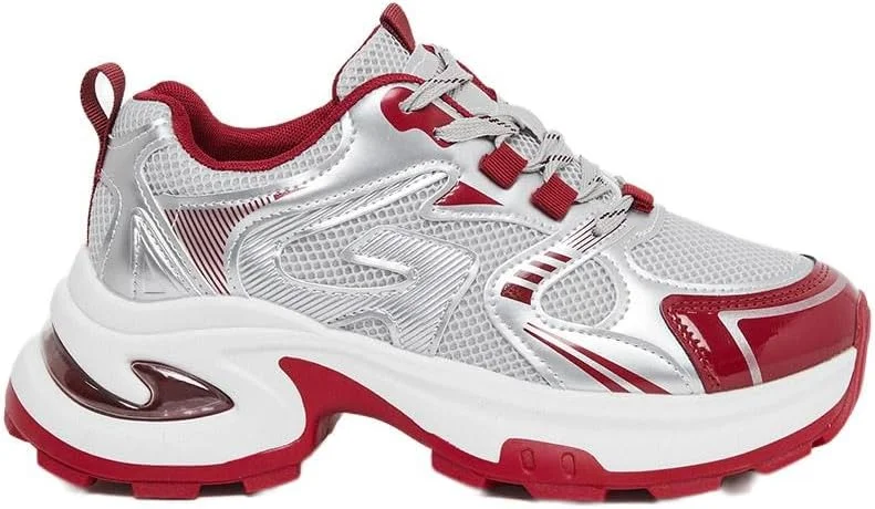 کفش ورزشی زنانه استایلی با زیره ضخیم و طرح متالیک