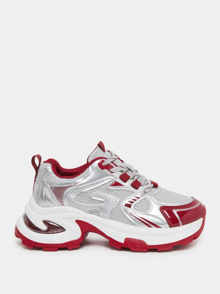 کفش ورزشی زنانه استایلی با زیره ضخیم و طرح متالیک