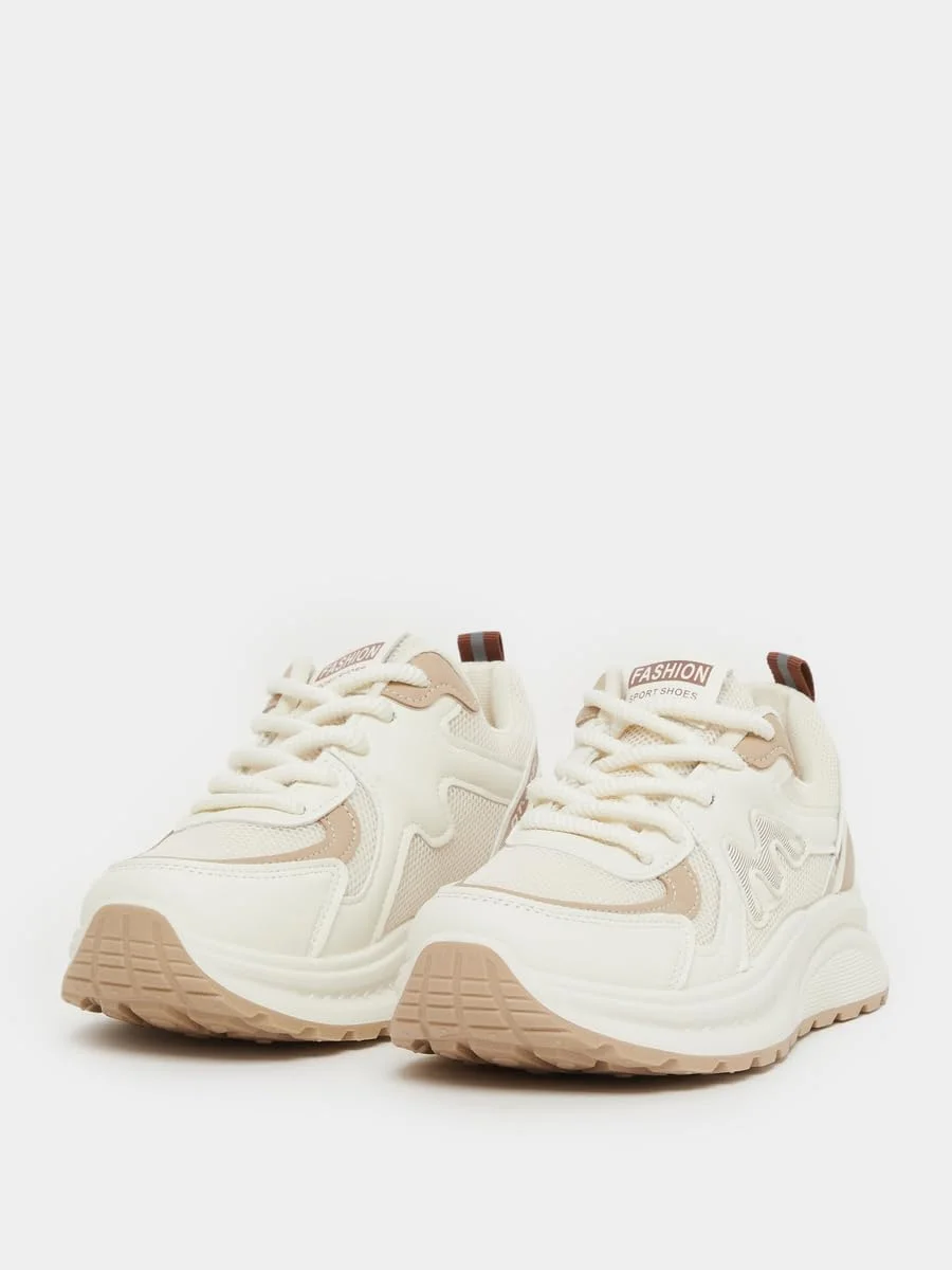 کفش کتانی زنانه استایلی با زیره ضخیم و بند دار