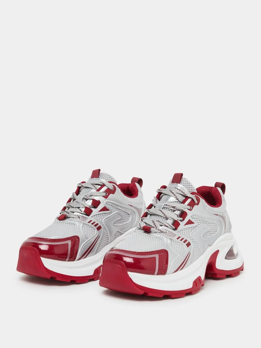 کفش ورزشی زنانه استایلی با زیره ضخیم و طرح متالیک