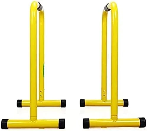 ایستگاه دیپ و بارفیکس چند منظوره | برج تمرینات ورزشی خانگی برای تمرینات قدرتی و عضله سازی | ایده آل برای دیپ، بارفیکس، ال-سیت و موارد دیگر با یک تجهیزات همه کاره | رنگ زرد