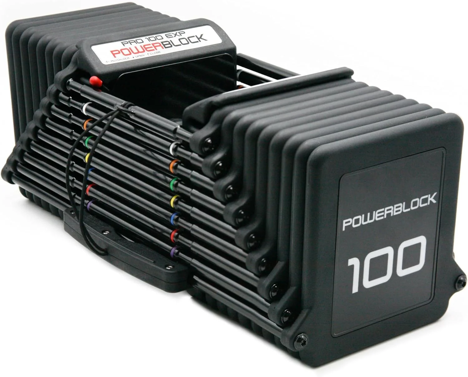 PowerBlock Pro 100 EXP، دسته TPR، دمبل قابل تنظیم، گسترش از 5 تا 100 پوند، به صورت تک واحدی فروخته می شود