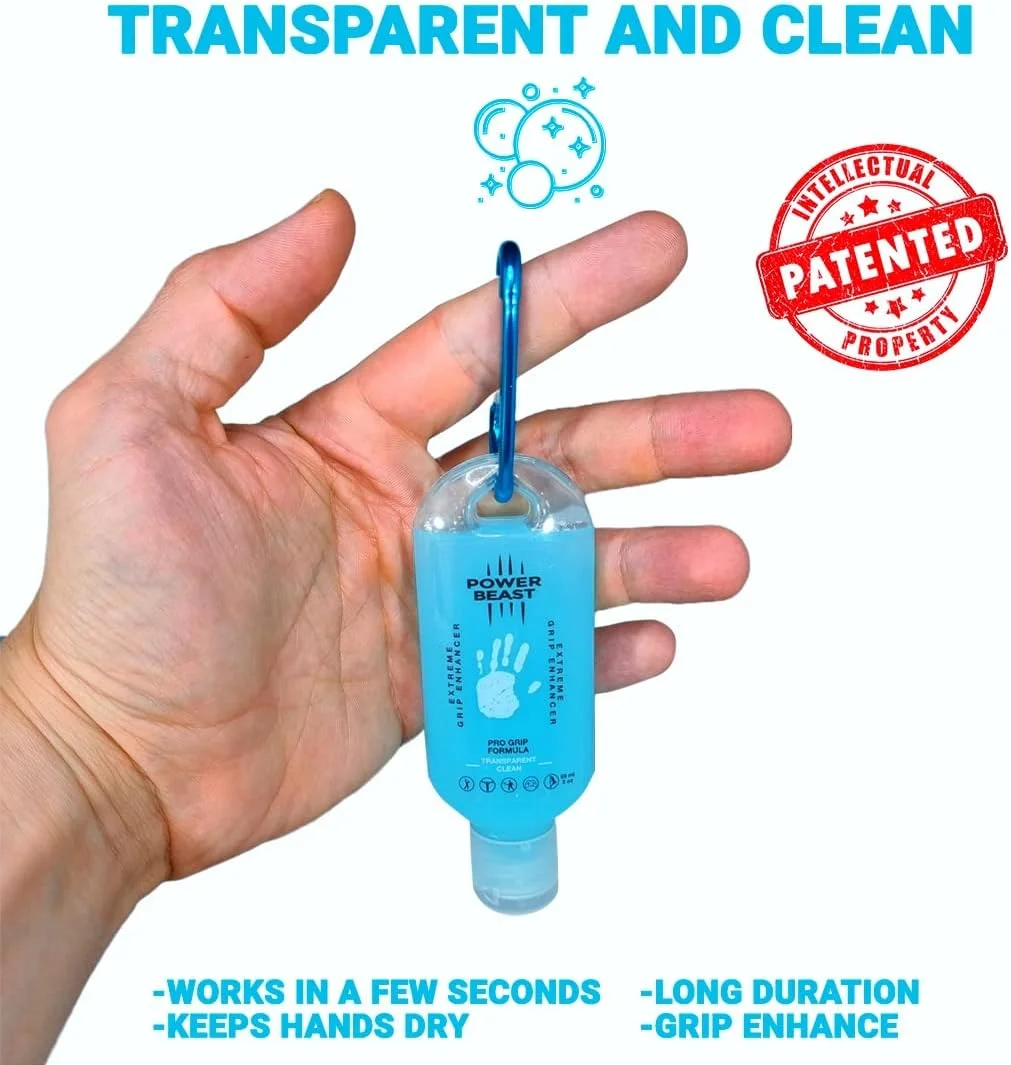 تقویت کننده چسبندگی غیر چسبنده POWER BEAST، دست های خشک، شفاف، محلول ضد لغزش، چسبندگی خشک برای تنیس، گلف، رقص میله، بازی و تمام ورزش ها، 2 اونس، 1 بطری.