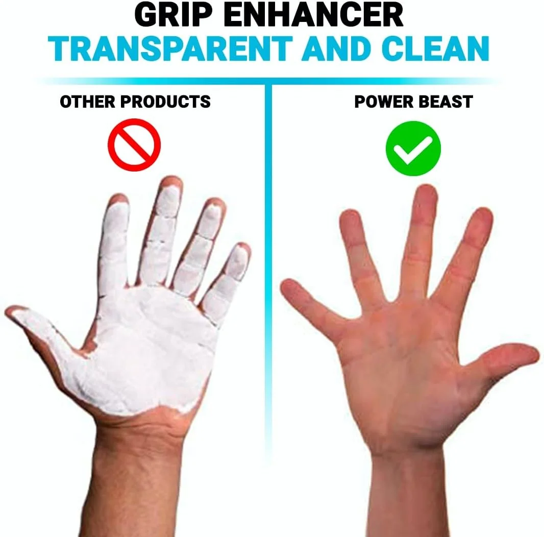 تقویت کننده چسبندگی غیر چسبنده POWER BEAST، دست های خشک، شفاف، محلول ضد لغزش، چسبندگی خشک برای تنیس، گلف، رقص میله، بازی و تمام ورزش ها، 2 اونس، 1 بطری.