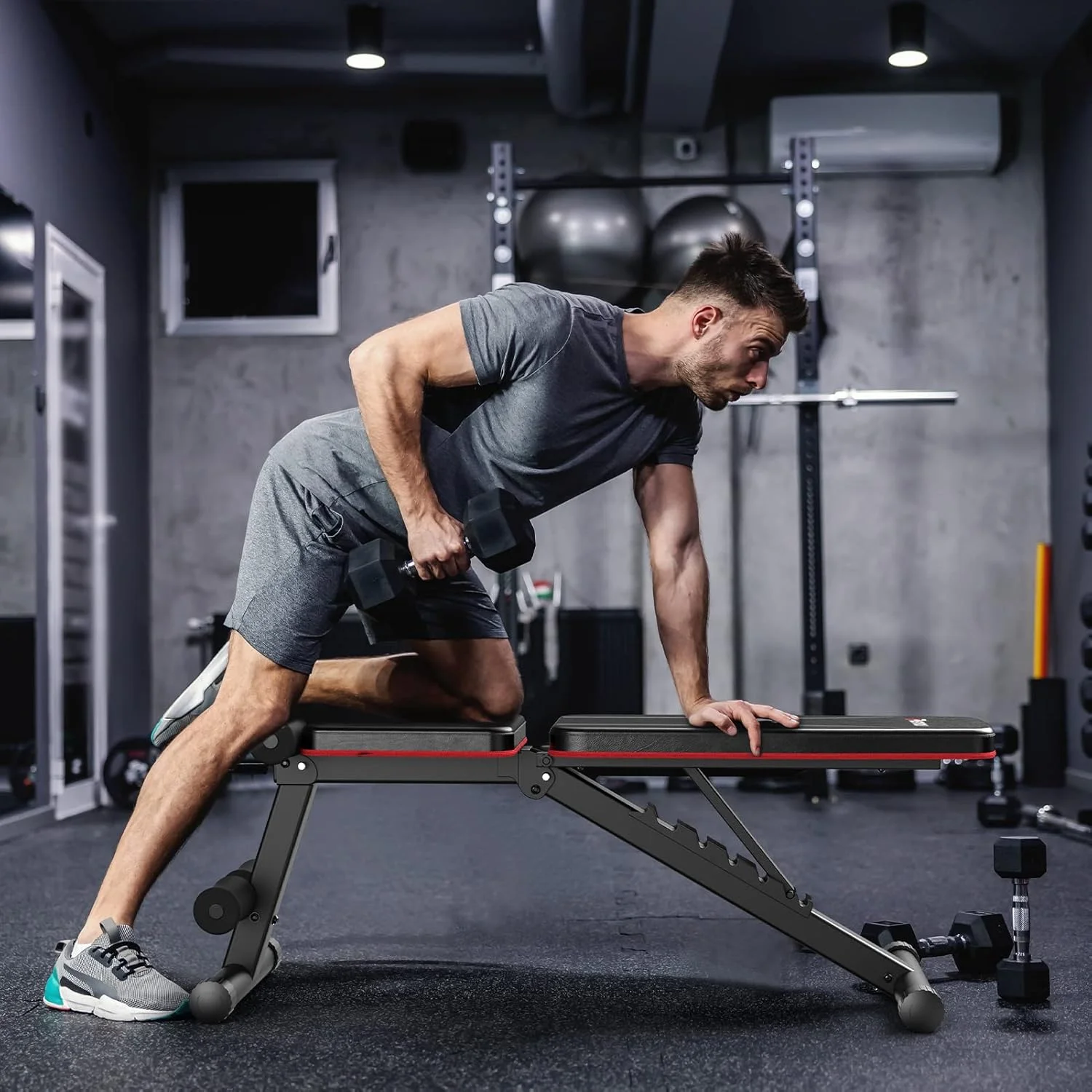 نیمکت وزنه قابل تنظیم پاسیو، نیمکت تمرین قدرتی تمام بدن تاشو شیب دار برای تمرینات ورزشی در خانه مدل PA300/PA400/PA500