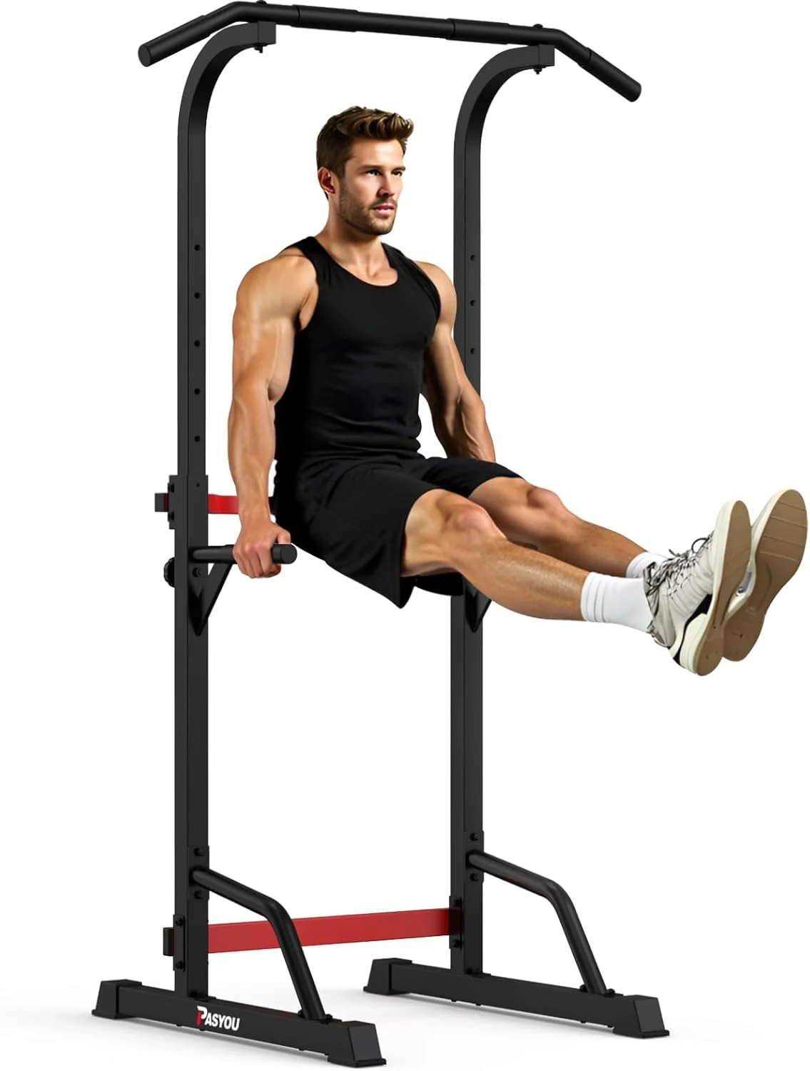 بارفیکس ایستاده PASYOU، برج قدرتی مستقل، ایستگاه بارفیکس/پارالل قابل تنظیم، ایستگاه قدرتی چند منظوره، حداکثر ظرفیت بار: 150 کیلوگرم (مدل: PU30)