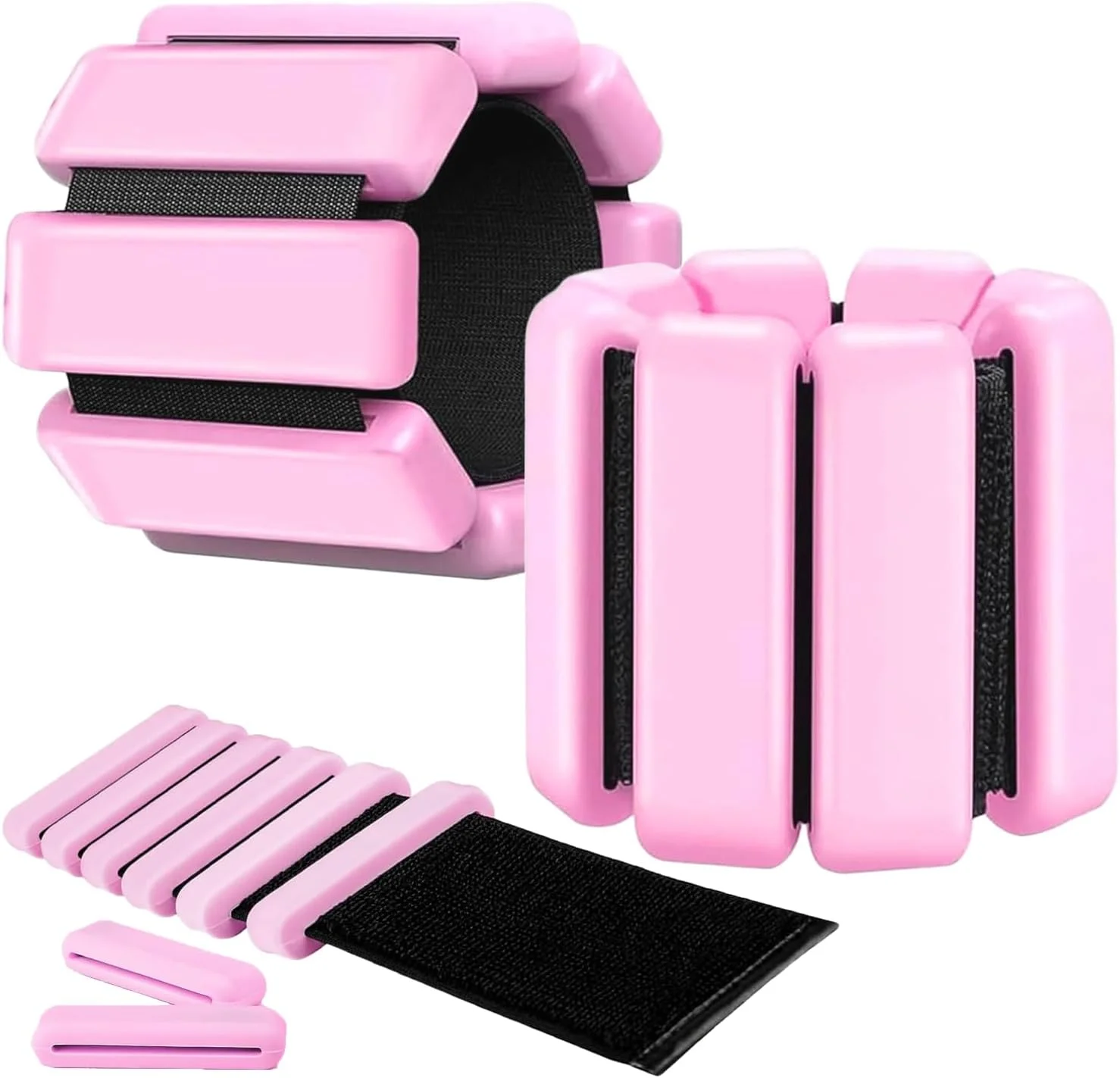 یک جفت وزنه مچ و ساق پا پیلاتس - ست وزنه 450 گرمی برای یوگا، رقص، پیلاتس، تمرینات استخر و دویدن (صورتی)