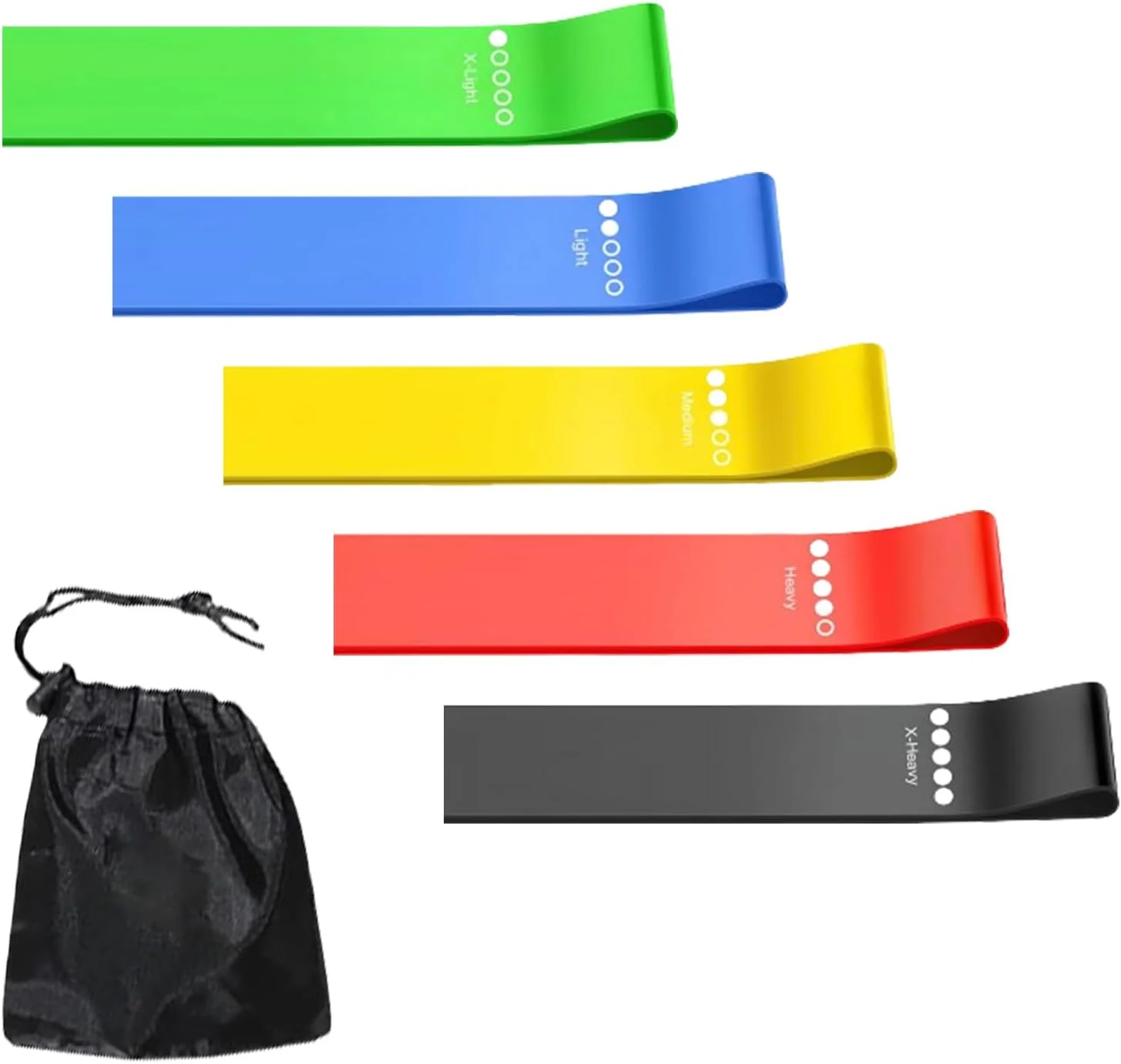 بندهای مقاومتی قابل حمل Omyoffice برای تمرین، ساخته شده از لاتکس طبیعی، مقاوم و بادوام، دارای 5 سطح مقاومت مختلف، مناسب برای تمرینات قدرتی و تناسب اندام، پیلاتس، یوگا و فیزیوتراپی