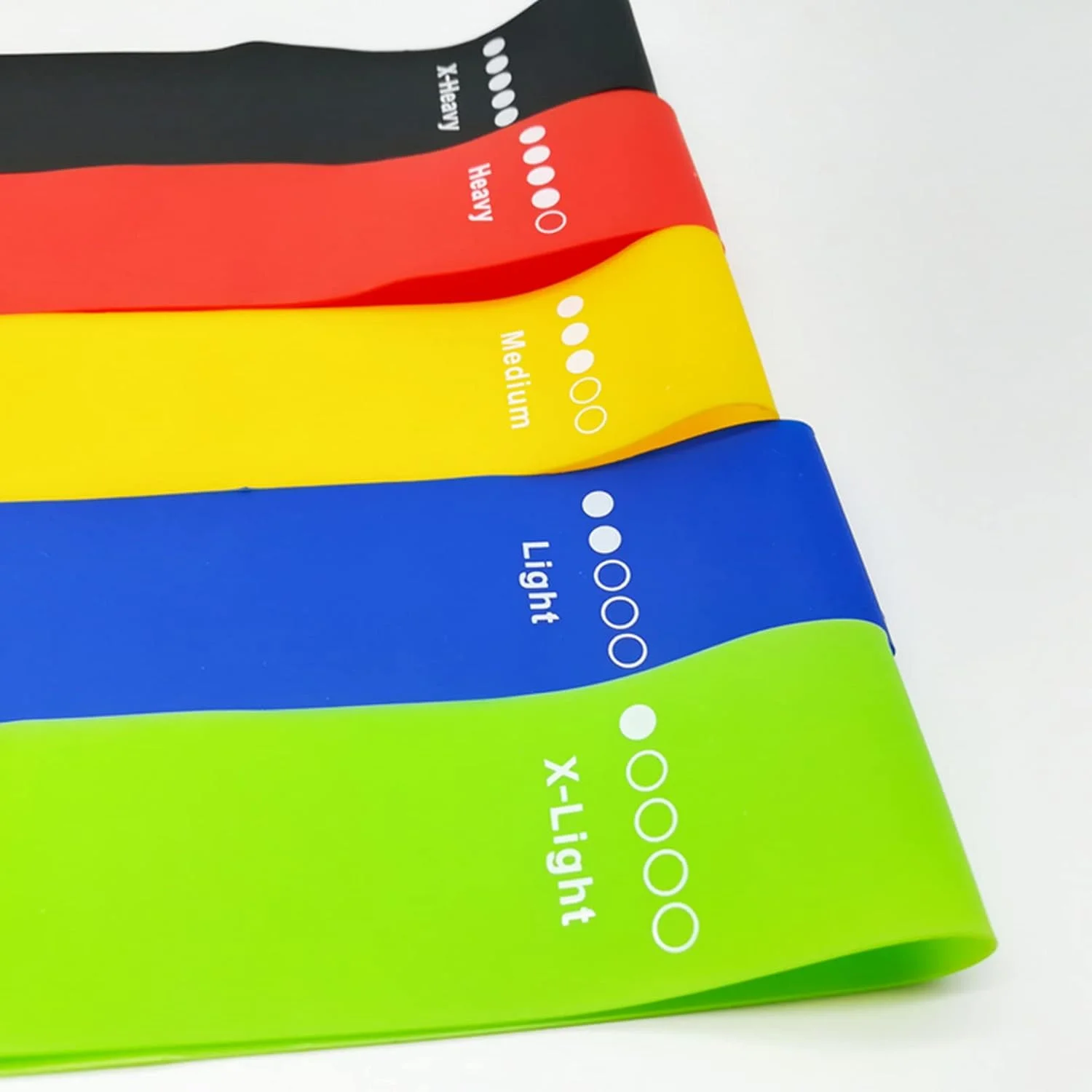 ست 6 عددی کش های مقاومتی ورزشی Ororitoli ECVV مناسب برای یوگا، تمرینات پا و باسن، ورزش در خانه و باشگاه، 5 سطح مقاومت به همراه کیف حمل، مشکی، قرمز، آبی، زرد، سبز