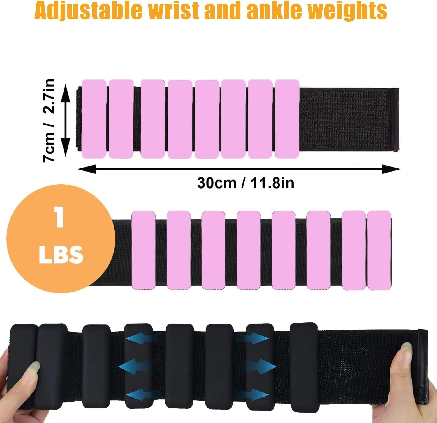 یک جفت وزنه مچ و ساق پا پیلاتس - ست وزنه 450 گرمی برای یوگا، رقص، پیلاتس، تمرینات استخر و دویدن (صورتی)