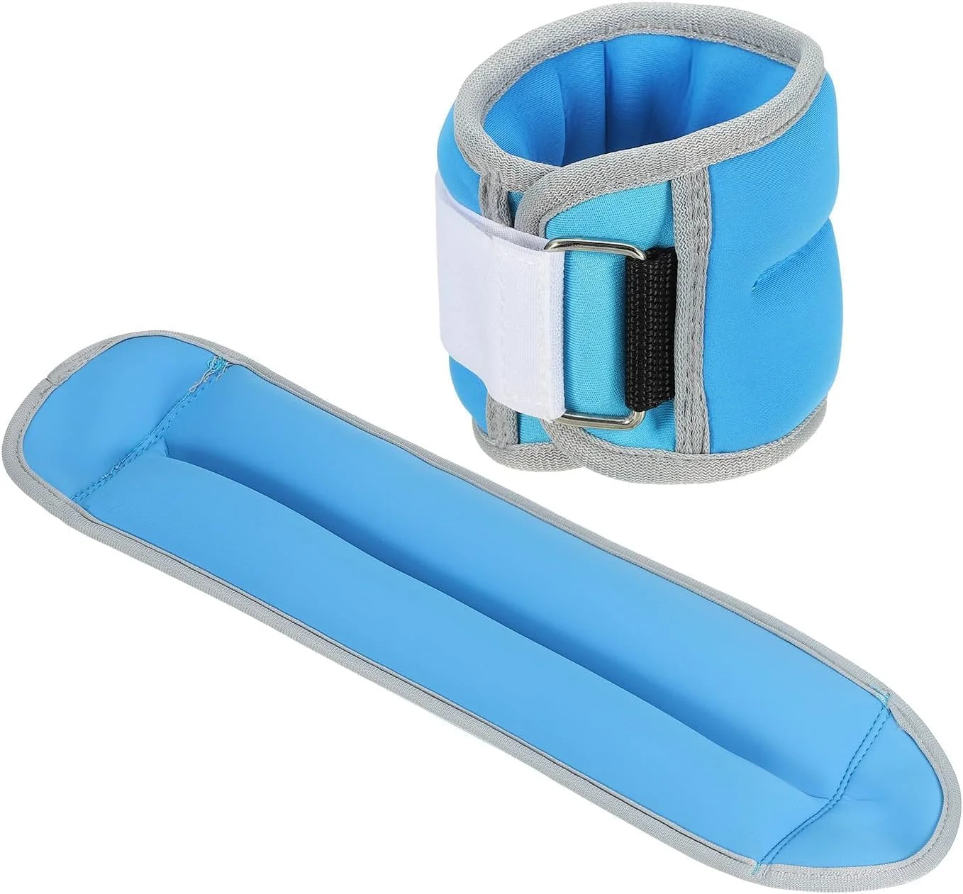 وزنه های مچ پا و مچ دست قابل تنظیم Nyganmelloz، 1 کیلوگرم یا 2 کیلوگرم / جفت، برای تناسب اندام، تمرینات مقاومتی، دویدن، ورزش، باشگاه - (آبی/مشکی)