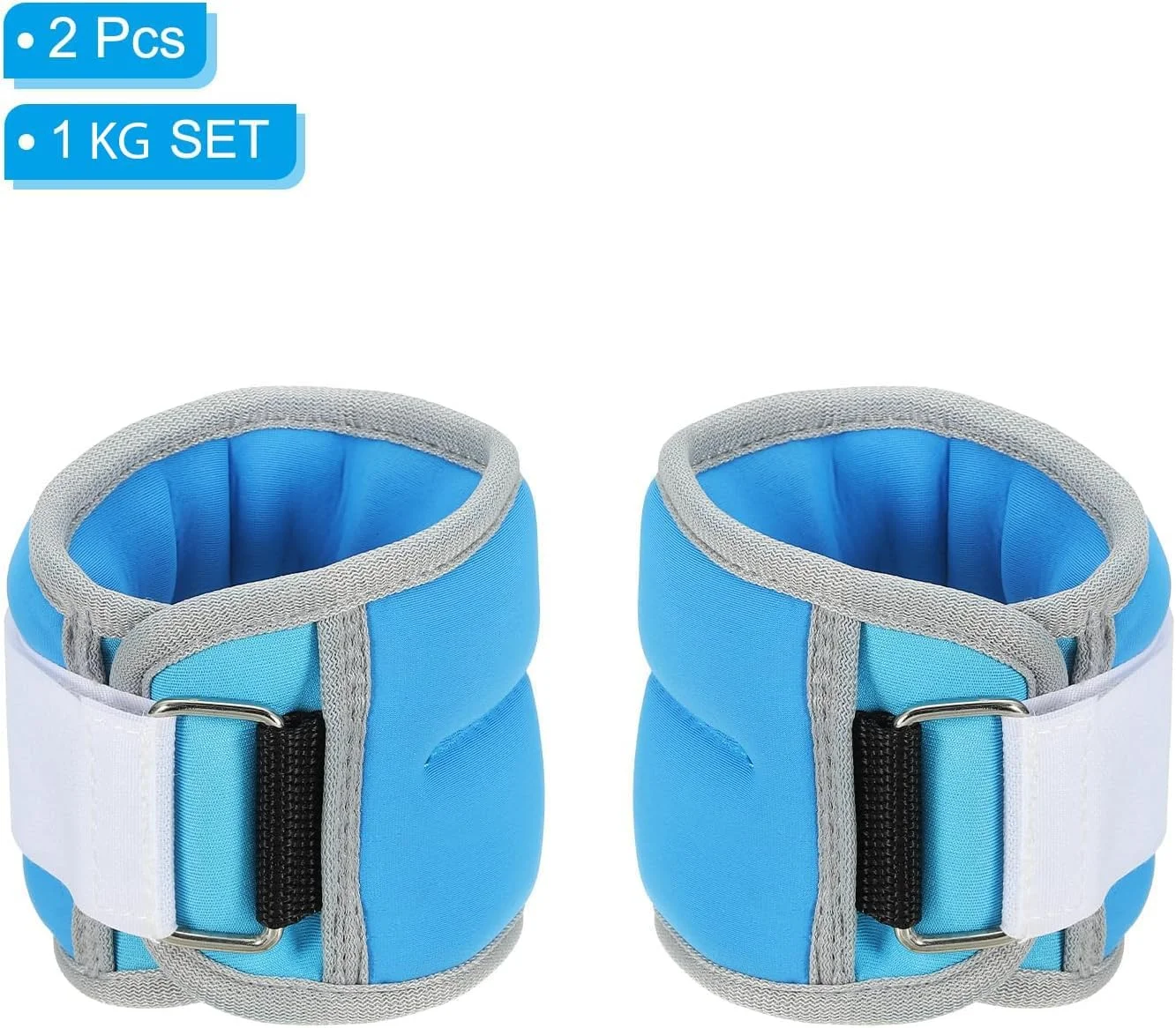 وزنه های مچ پا و مچ دست قابل تنظیم Nyganmelloz، 1 کیلوگرم یا 2 کیلوگرم / جفت، برای تناسب اندام، تمرینات مقاومتی، دویدن، ورزش، باشگاه - (آبی/مشکی)