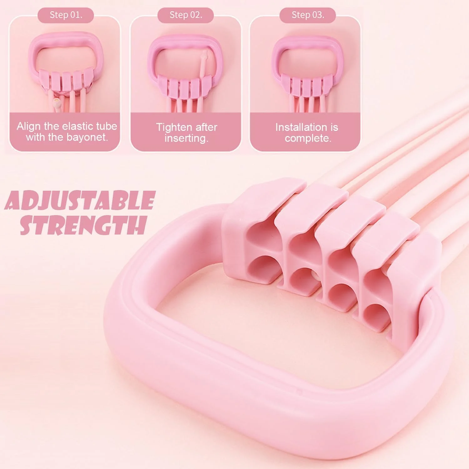 کش مقاومتی چند منظوره 2 در 1 با 8 لوله، کشش پدال یوگا الاستیک برای تمرینات قدرتی، تجهیزات تمرین خانگی قابل تنظیم برای شکم، پاها، سینه، تناسب اندام کل بدن