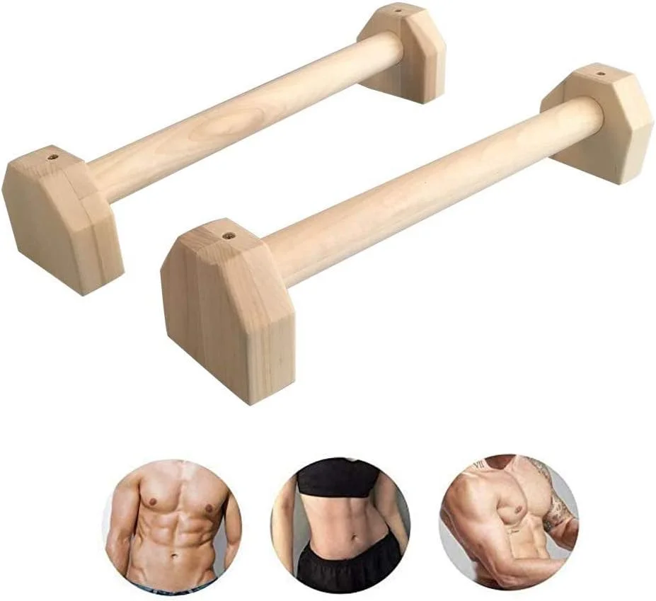 دو عدد میله شنا سوئدی چوبی، پایه شنا سوئدی، میله های موازی پارالل با تخته براکت ارگونومیک برای تمرینات تناسب اندام خانگی، ابزار یوگا ضد لغزش.