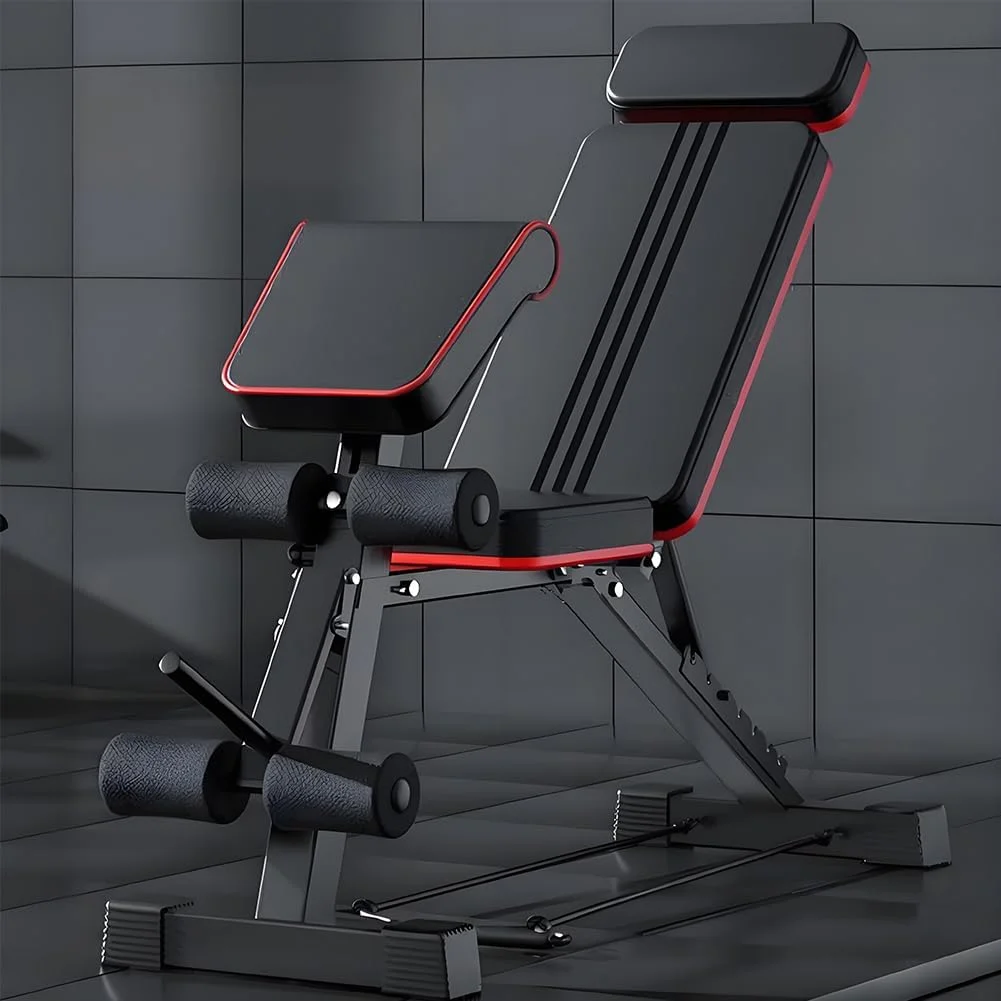 نیمکت وزنه قابل تنظیم MOZOGOT، نیمکت تمرین چند منظوره تاشو با قابلیت تنظیم شیب برای تمرینات شکم، باسن و کمر، نیمکت هایپراکستنشن چند منظوره برای تمرین کل بدن (مشکی)