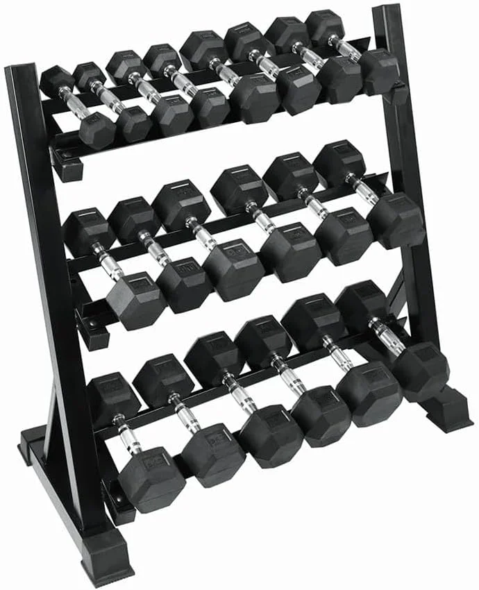 ست دمبل شش ضلعی فیتنس میراکل با رک دمبل، جفت دمبل 10 تایی (1 کیلوگرم تا 10 کیلوگرم) برای تمرینات قدرتی، مناسب برای بانوان و آقایان