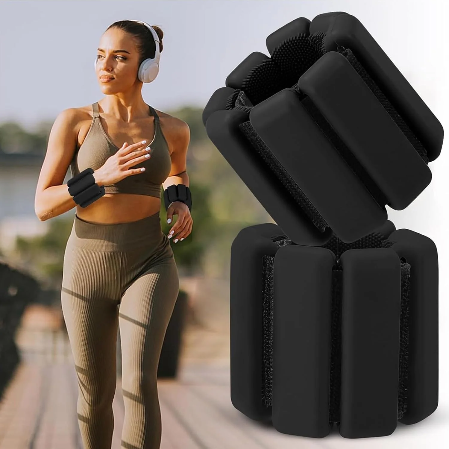 وزنه های مچ دست و مچ پا برای پیلاتس بانوان، ست وزنه های قوی بازو و پا (هر کدام 450 گرم)، وزنه های مچ پا قابل تنظیم برای پیاده روی، یوگا، رقص، بار، باشگاه