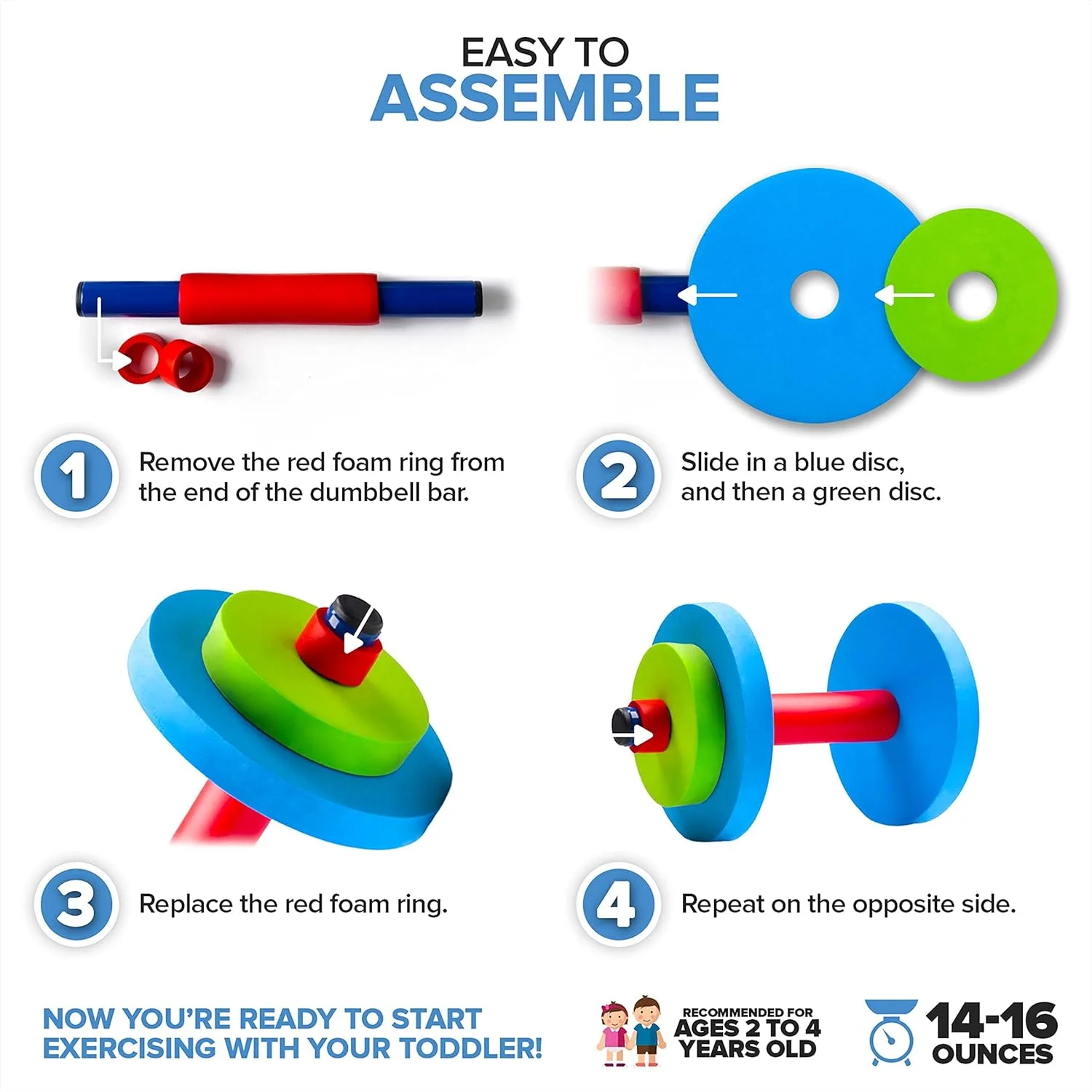 ست وزنه کودک مدرن اینویشنز، وزنه های ورزشی کودک، تجهیزات سرگرم کننده تناسب اندام و ورزش برای کودکان نوپا