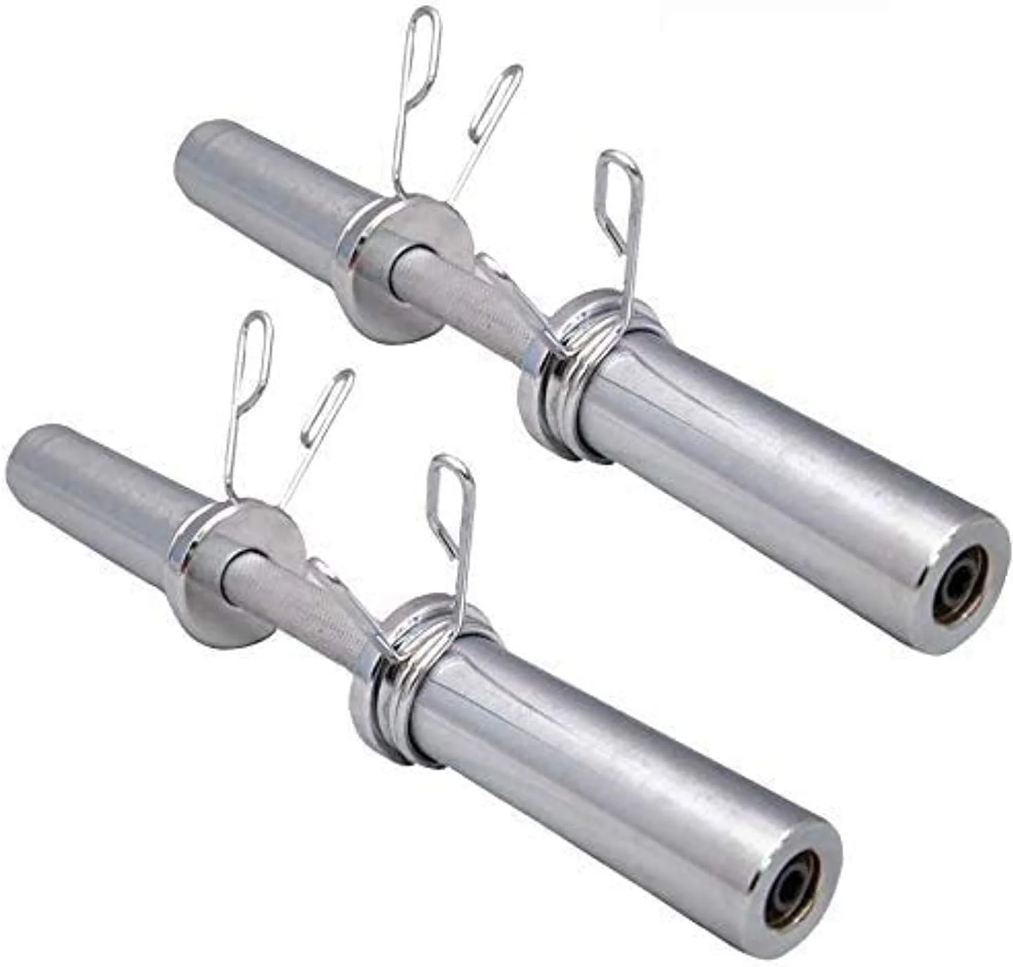 میله دمبل المپیک کرومی مکس استرنگث - مناسب تمرینات ورزشی و وزنه برداری - یک جفت به همراه قفل فنری