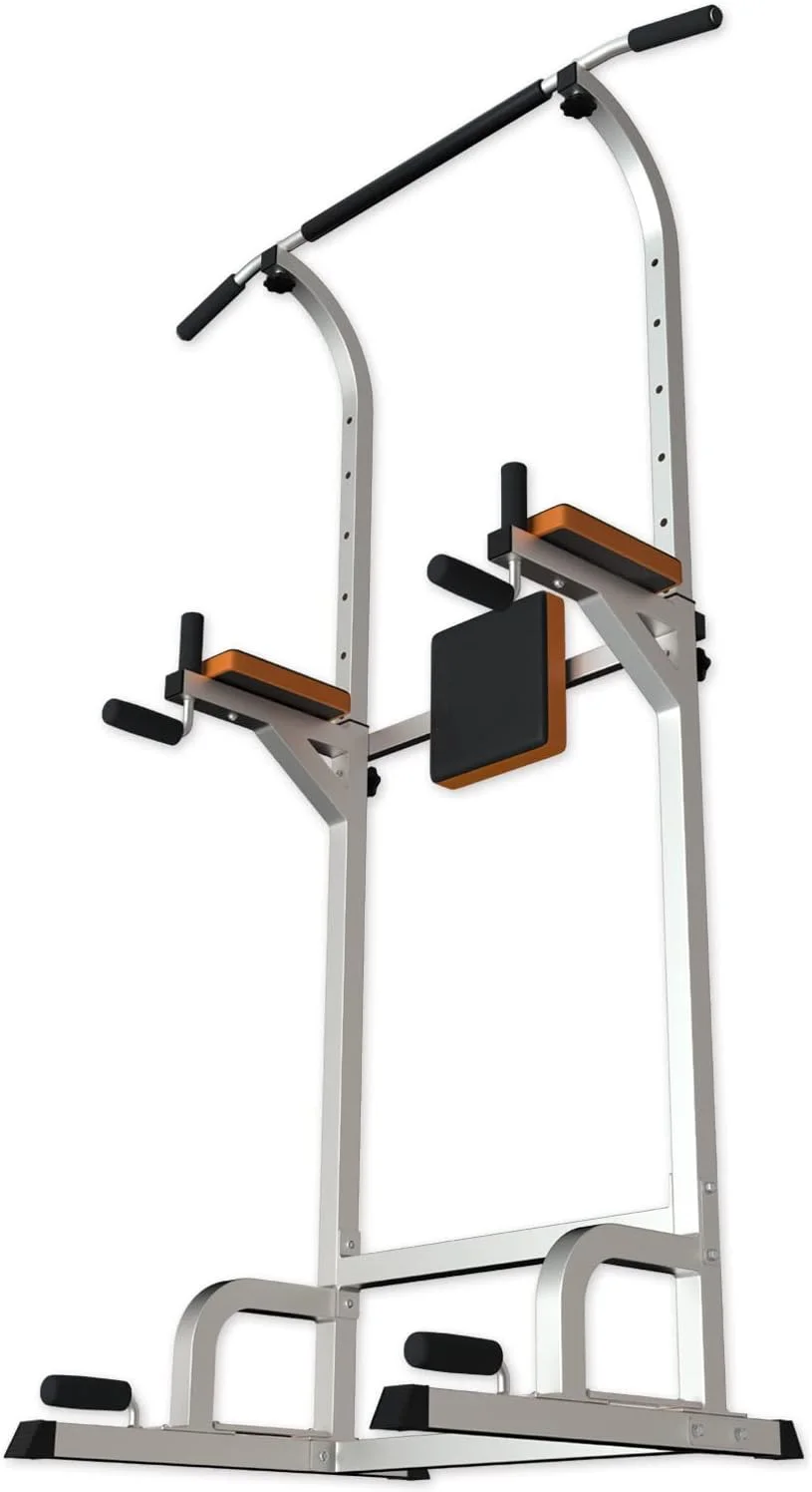 ایستگاه تمرین قدرتی چند منظوره MAXSTRENGTH، بارفیکس، پارالل، مناسب برای تمرینات قدرتی در خانه، تجهیزات ورزشی با ارتفاع قابل تنظیم (صندلی نارنجی/مشکی)