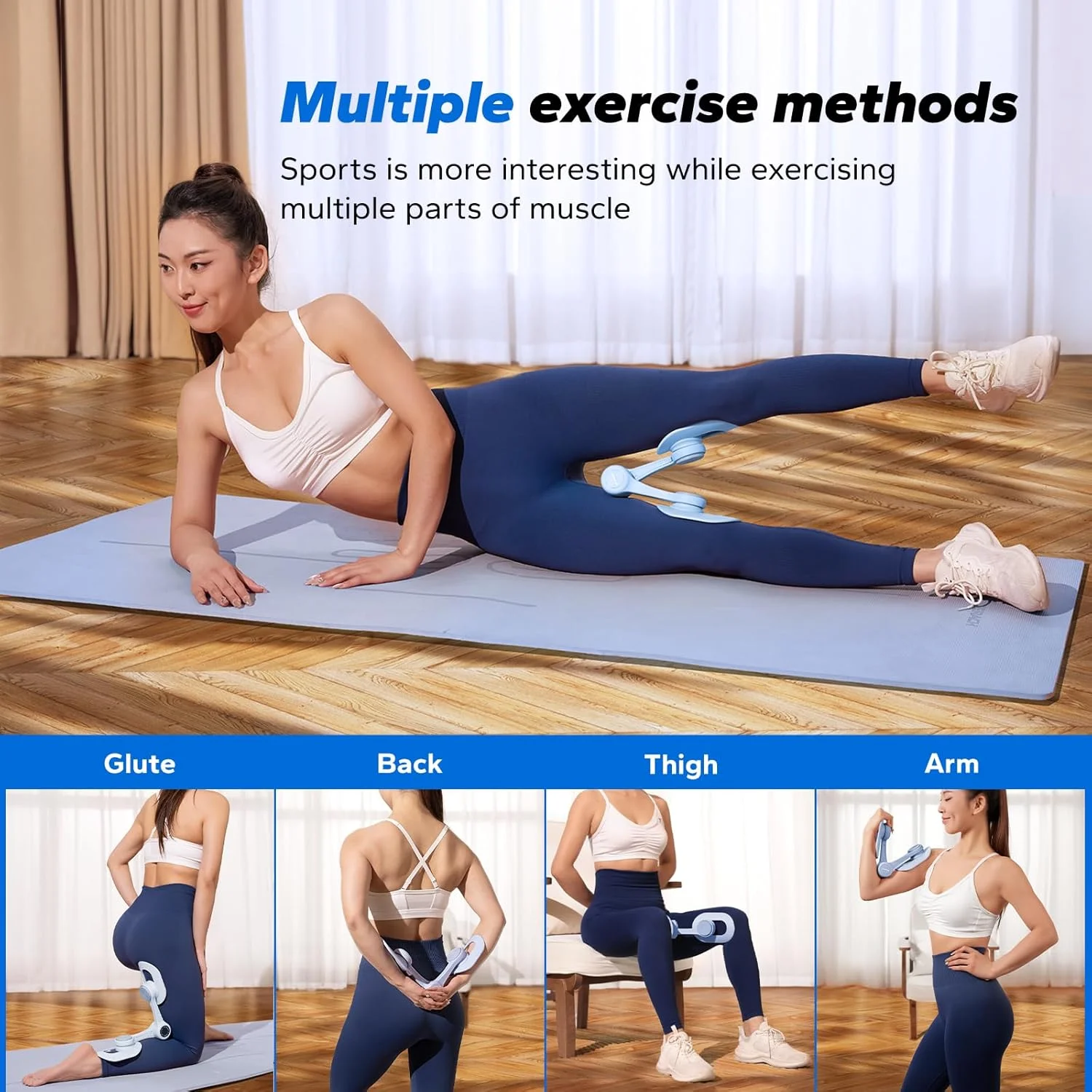 تقویت کننده عضلات لگن و ران MERACH، تمرین دهنده عضلات کف لگن، دستگاه تمرین ران پا، تجهیزات ورزشی ران داخلی برای باشگاه خانگی، دستگاه تقویت عضلات کف لگن