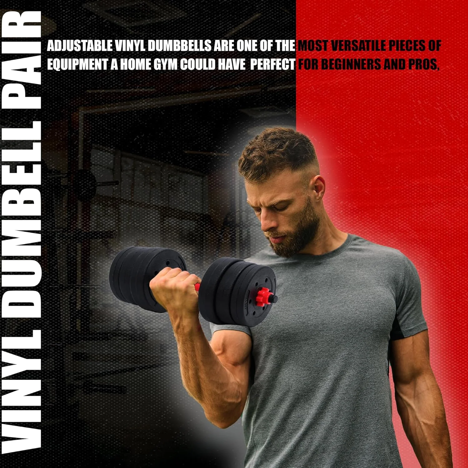 ست دمبل و هالتر X MAXSTRENGTH وزنه برداری فیتنس سیمانی مشکی فولادی لاستیکی قابل تنظیم 2 در 1