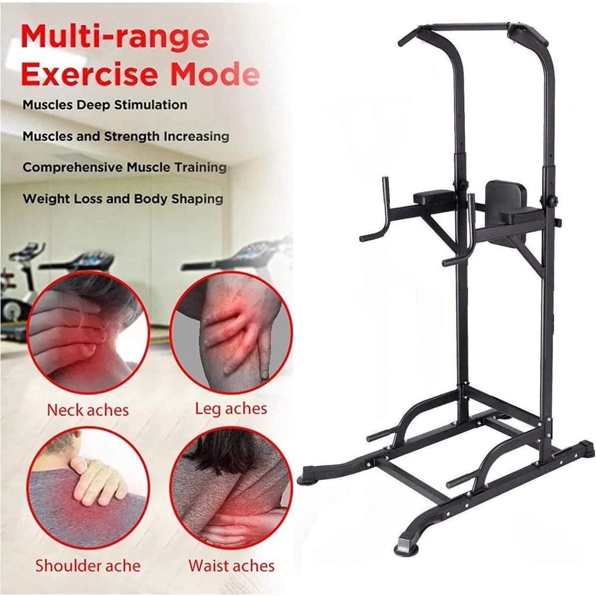 ایستگاه تمرین قدرتی مکس استرنگث - بارفیکس و پارالل قابل تنظیم ارتفاع برای استفاده خانگی و باشگاهی