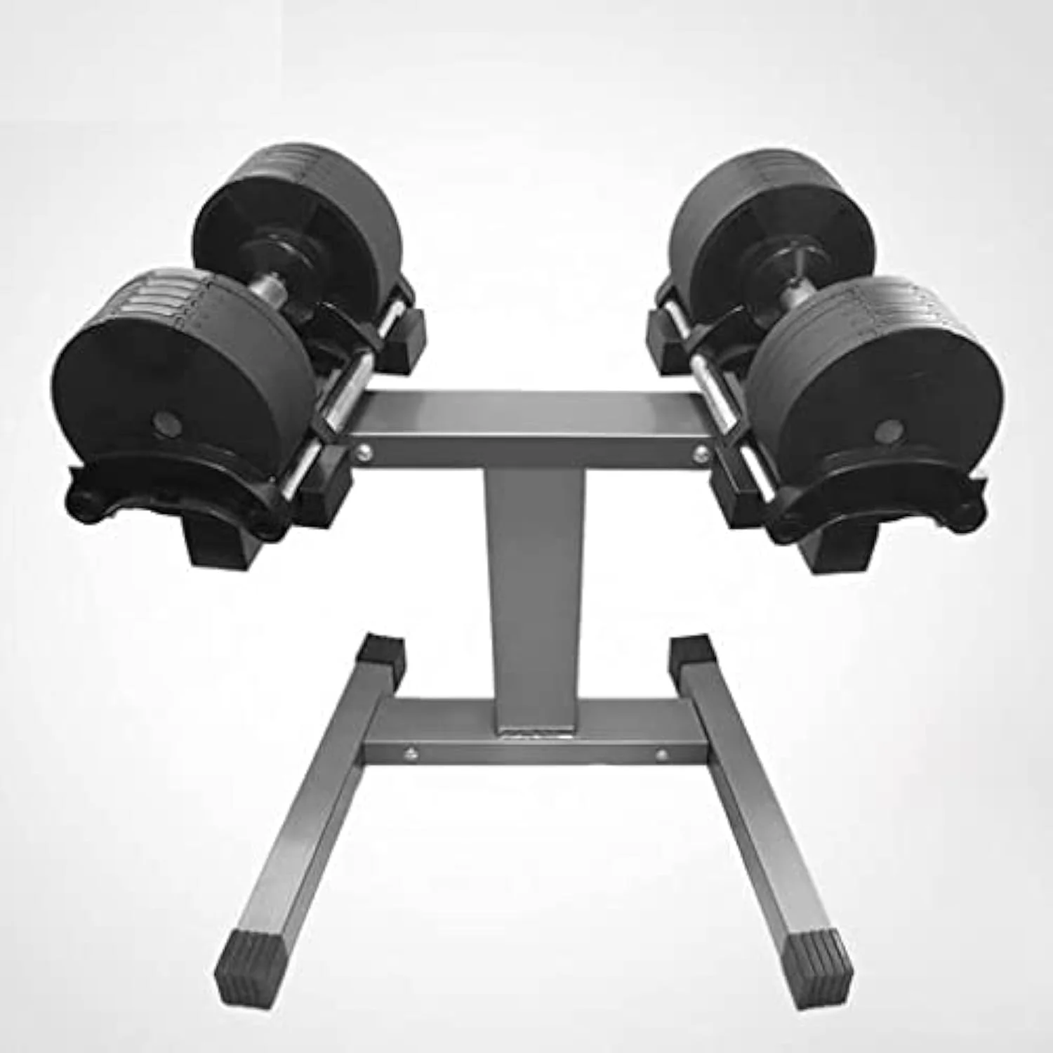 دمبل های بدنسازی مارشال فیتنس با قابلیت تنظیم سریع وزنه در 1 ثانیه، تجهیزات ورزشی خانگی مردانه، به همراه استند دمبل (سایز: 32 کیلوگرم * 2 + استند) - MF-8070