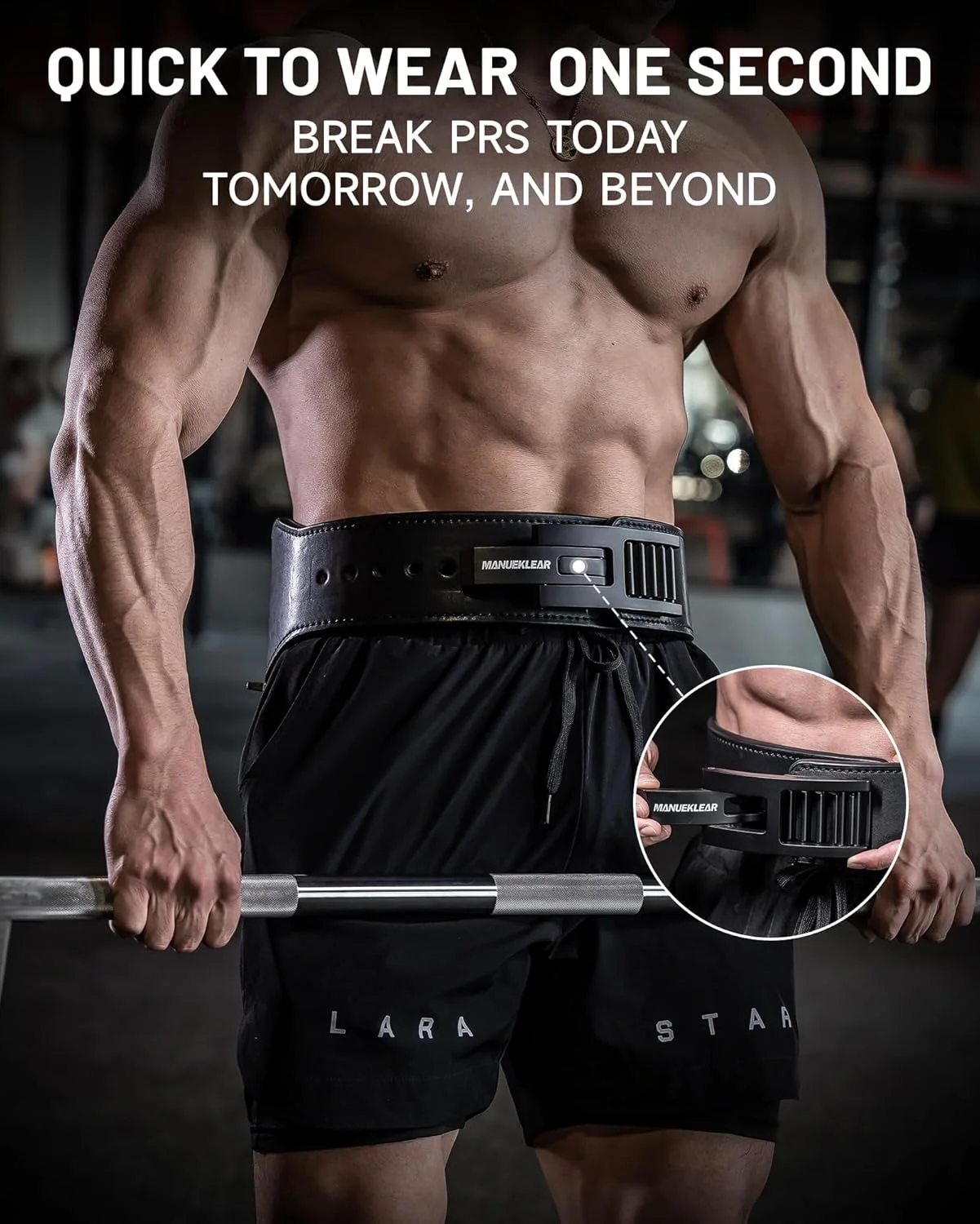 کمربند وزنه برداری اهرمی مخروطی MANUEKLEAR، 10 میلی متر با قفل سریع برای وزنه برداری مردان، کمربند اهرمی برای پاورلیفتینگ و ددلیفت