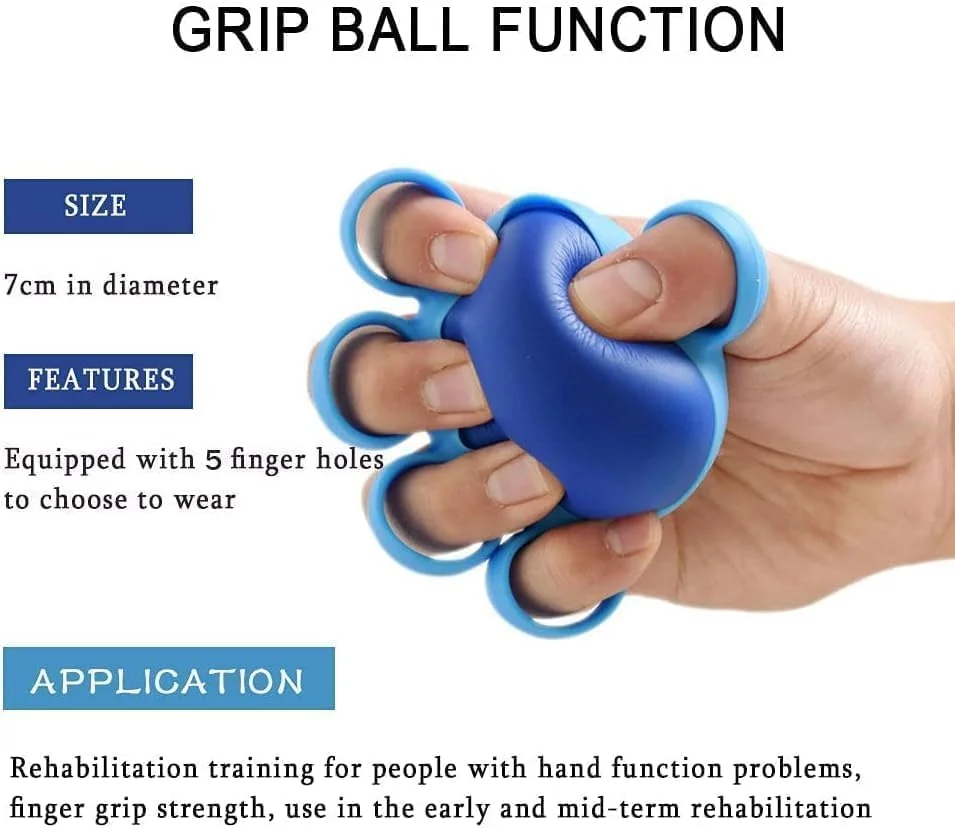 توپ تقویت کننده دست Lonimia، تقویت کننده مچ و تمرین دهنده ساعد برای آرتروز، تونل کارپال، گیتار، صخره نوردی، کاهش استرس - توپ سیلیکونی آبی