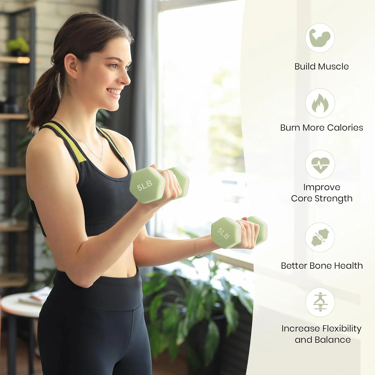 ست ۲ عددی دمبل با روکش نئوپرن LIONSCOOL، دمبل های شش ضلعی ضد لغزش و ضد غلتش برای تمرینات قدرتی و استقامتی