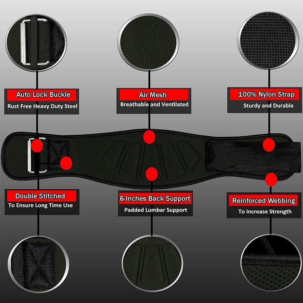 کمربند وزنه برداری برای آقایان و بانوان، 6 اینچ، پشتیبانی از کمر برای تمرینات بدنسازی و فیتنس، اسکات، لانگز (کوچک)
