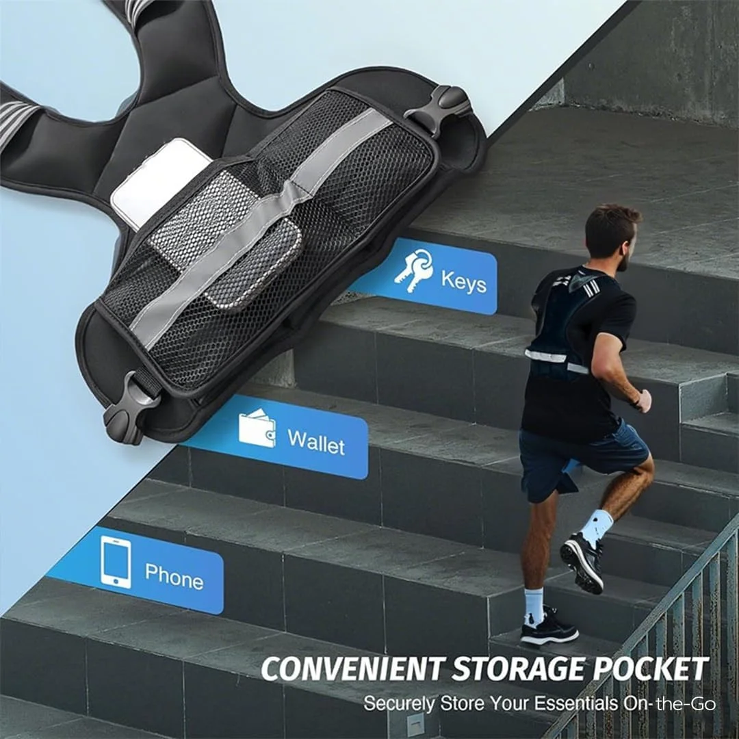 جلیقه وزنه دار قابل تنظیم برای بانوان، جلیقه تمرینی 3-5 کیلوگرمی با 6 وزنه ماسه آهن، بهترین جلیقه وزنه دار با جیب های اضافی و نوارهای بازتابنده برای دویدن، پیاده روی، تمرین و تمرینات قدرتی