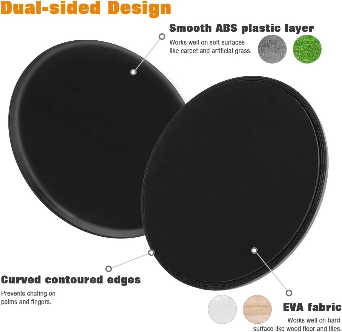 اسلایدرهای ورزشی خزنه کور، بسته 2 عددی، دیسک های لغزنده ورزشی برای تقویت عضلات مرکزی، هماهنگی و تمرینات شکم مناسب برای منزل و فضای باز