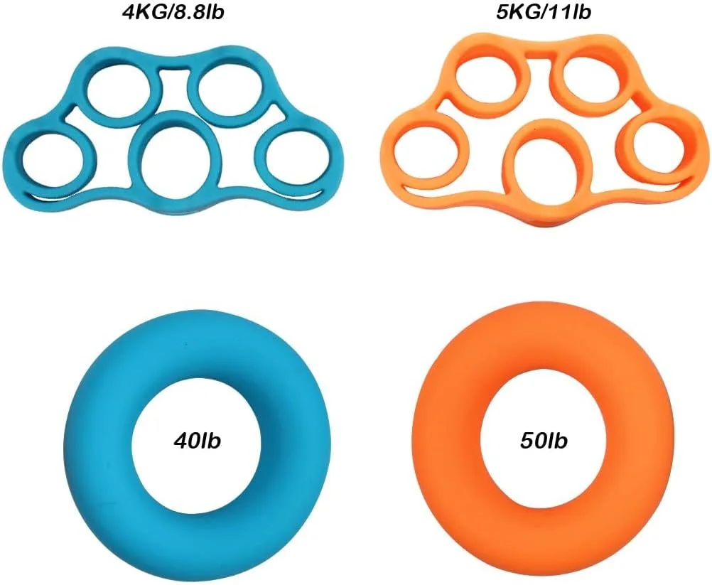 ست تقویت کننده انگشت و مچ دست KASTWAVE، بسته 4 عددی، مناسب برای تمرینات ورزشی، گیتار و صخره نوردی